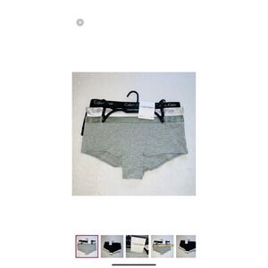 Calvin Klein three pairs of boy shorts size large new with tags black grey white